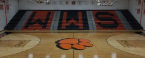 Larson Company - Home Slider - Wheaton Warrenville South - Gymnasium Bleachers